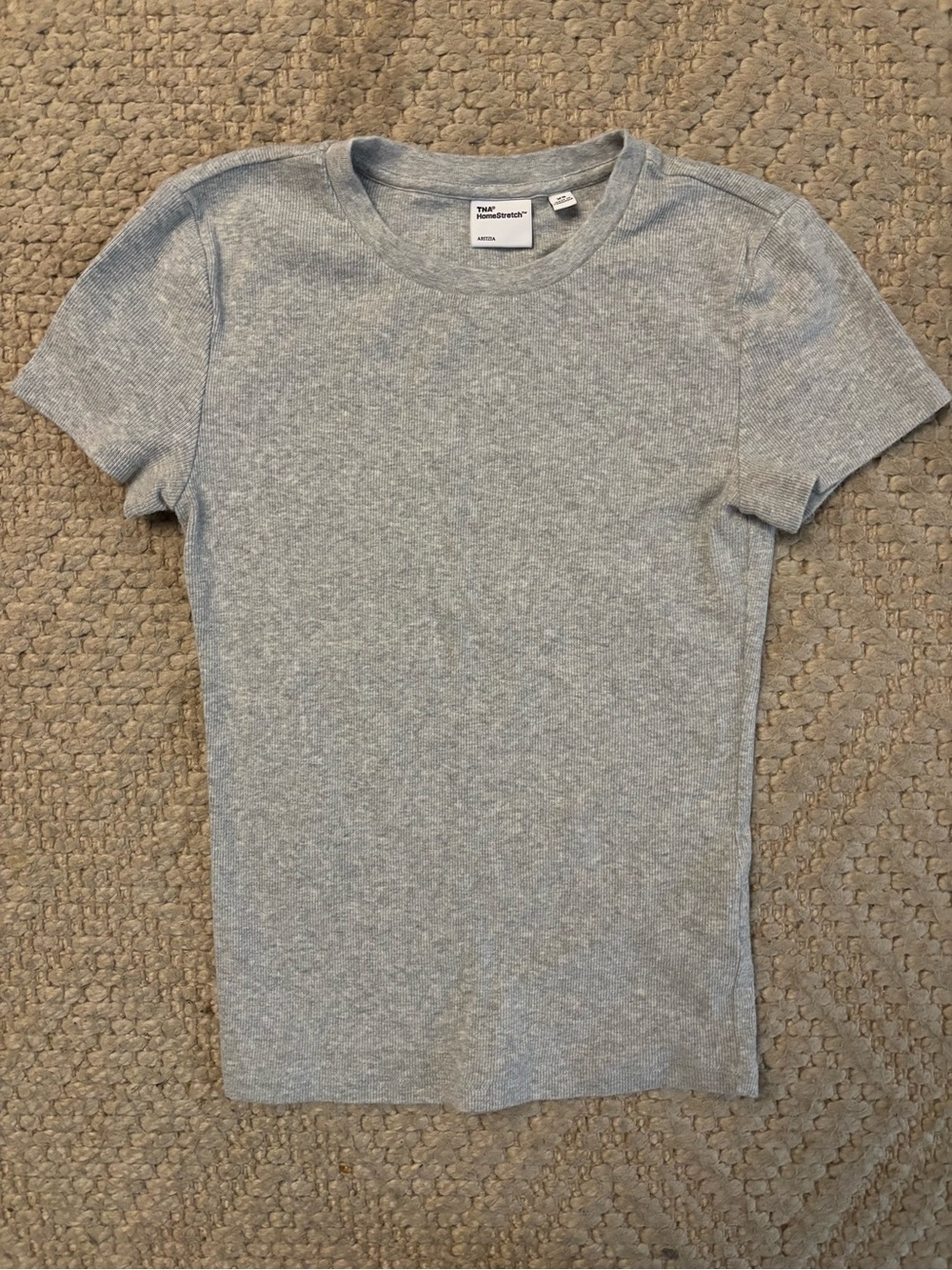 TNA Heather Gray Short Sleeve Crew Tee in Light Gray